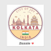 Kalkutta India City Skyline Emblem Aufkleber (Blatt)