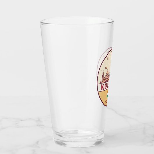 Kalkutta India City Skyline Emblem Glas (Rechts)