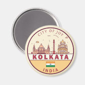 Kalkutta India City Skyline Emblem Magnet (Vorderseite/Rückseite)