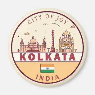 Kalkutta India City Skyline Emblem Magnet