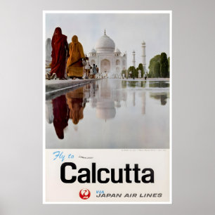 Kalkutta-Kunst Indien Reiseplakat Japan Airlines Poster