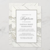 Kalkutta Marmor Elegante Taufe Einladung (Vorne/Hinten)