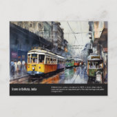 Kalkutta Trams Aquarellmalerei. Postkarte (Vorderseite)