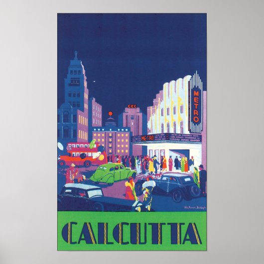 Kalkutta Vintage Travel Poster (Vorne)
