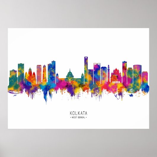 Kalkutta West Bengalisch Skyline Poster (Vorne)