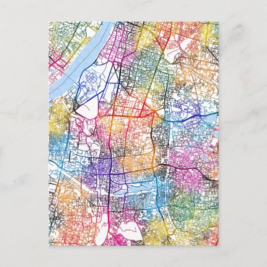 Kalkutta West Bengalischer Stadtplan Postkarte (Vorderseite)