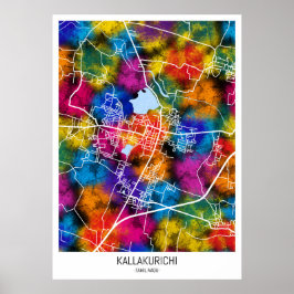Kallakurichi Tamil Nadu Stadtkarte Poster