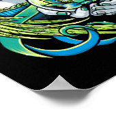 "Kallan" Green Lotus Water Angel Poster (Ecke)