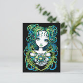 "Kallan" Green Lotus Water Angel Postkarte (Stehend Vorderseite)