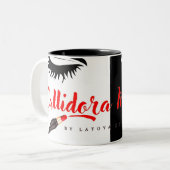 KALLIDORA MAKEUP KAFFEE TASSE (Vorderseite Links)