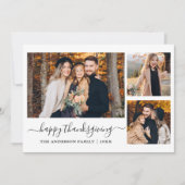 Kalligrafie 3 Foto Erntedank Terracotta Feiertagskarte (Vorderseite)