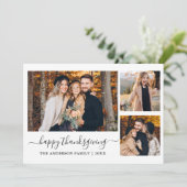 Kalligrafie 3 Foto Erntedank Terracotta Feiertagskarte (Stehend Vorderseite)