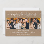 Kalligrafie 3 Foto Kraft Erntedank Feiertagskarte (Vorderseite)