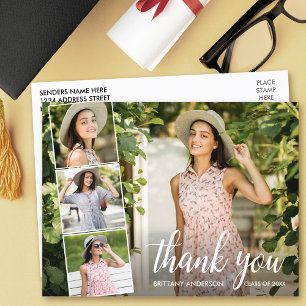 Kalligrafie-Abschluss 4 Foto-Collage Dankeschön Postkarte