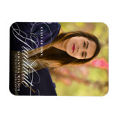 Kalligrafie Abschluss Ankündigung Foto Magnet (Horizontal)