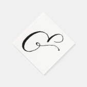 Kalligrafie Ampersand Napkin, Schwarz-Weiß und Serviette (Ecke)