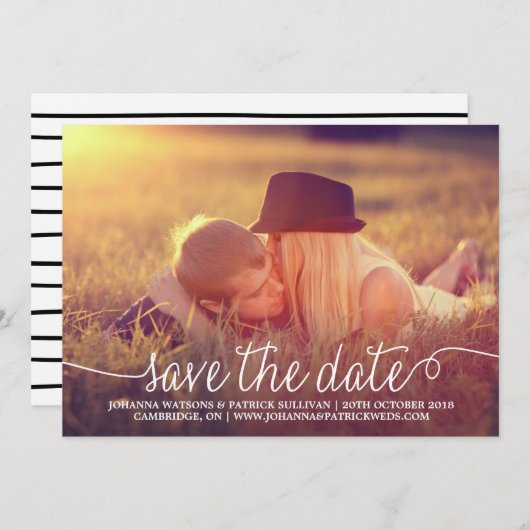 Kalligrafie-Ankündigung Datum freihalten Save The Date (Vorne/Hinten)