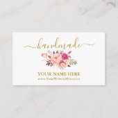 Kalligrafie Aquarell Rosa Blütenfarben Handmade Go Begleitkarte (Vorderseite)