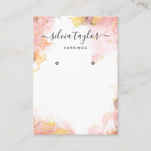 Kalligrafie Art Blush Pink Earring Grafikkarte Visitenkarte