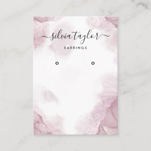 Kalligrafie Art Blush Pink Earring Grafikkarte Visitenkarte