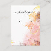 Kalligrafie Art Blush Pink Earring Grafikkarte Visitenkarte (Vorderseite)