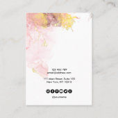 Kalligrafie Art Blush Pink Earring Grafikkarte Visitenkarte (Rückseite)