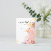 Kalligrafie Art Blush Pink Earring Grafikkarte Visitenkarte (Stehend Vorderseite)