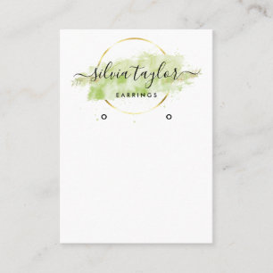 Kalligrafie Art Ohrring-Display-Karte beige Visitenkarte