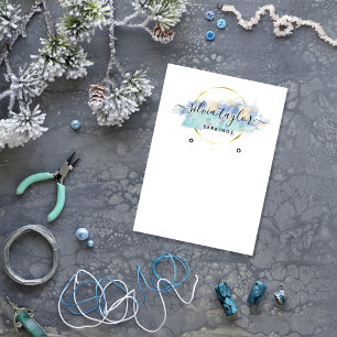 Kalligrafie Art Ohrring-Display-Karte beige Visitenkarte