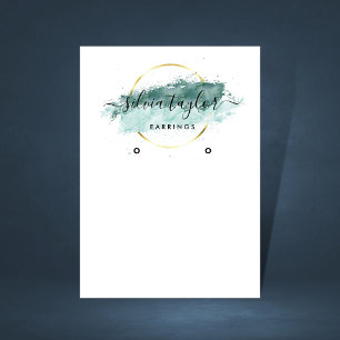 Kalligrafie Art Ohrring-Display-Karte beige Visitenkarte