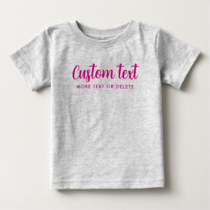 Kalligrafie benutzerdefinierter Text Bild Vorlage Baby T-shirt