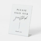 Kalligrafie Bitte unterschreiben Sie unser Guestbo Sockelschild (Vorderseite)