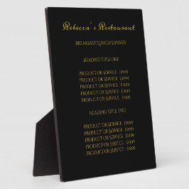 Kalligrafie Black & Gold Business Pricing/Service Fotoplatte