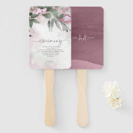 Kalligrafie Blumenzeremonie Mauve ID771 Fächer