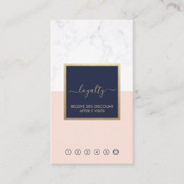 Kalligrafie Blush & Midnight Blue Loyalty Vertical Visitenkarte
