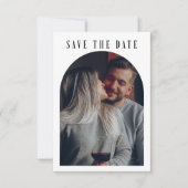 Kalligrafie Boho Bogen Foto Hochzeitsmonogramm Save The Date (Vorderseite)