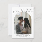Kalligrafie Boho Torbogen Foto Hochzeitsmonogramm Save The Date (Vorderseite)