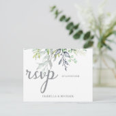 Kalligrafie Botanische Hochzeit Rsvp Postkarte (Stehend Vorderseite)