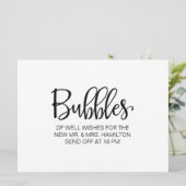 Kalligrafie | "Bubbles" Benutzerdefiniertes Absend Einladung (Stehend Vorderseite)