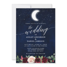 Kalligrafie Celestial Wedding Moon Stars Floral