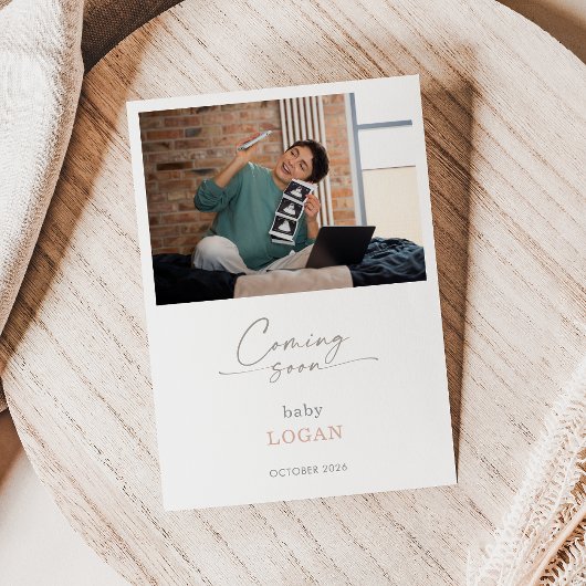 Kalligrafie Chic Pastell Kommt Bald Schwangerschaf Einladung