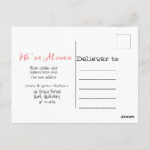 Kalligrafie Coral Wir haben die Ankündigung versch Postkarte (Rückseite)