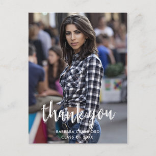 Kalligrafie Danke Benutzerdefiniertes Foto Abschlu Postkarte