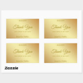 Kalligrafie Danke Gold Template Elegant Top Rechteckiger Aufkleber (Blatt)