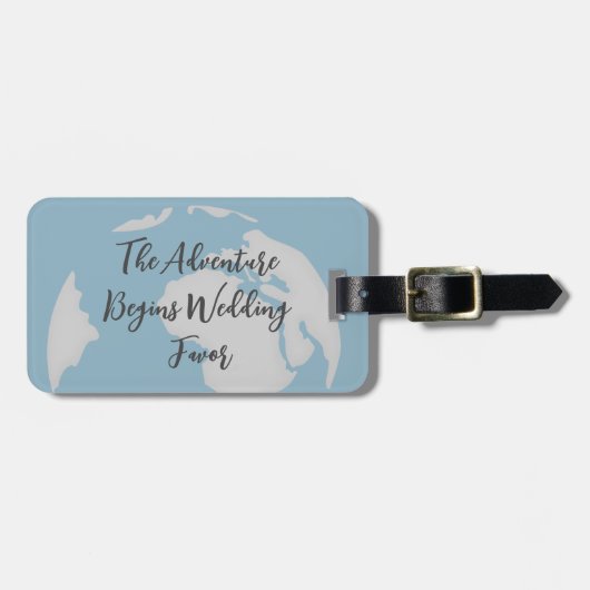 Kalligrafie Das Abenteuer fängt Gastgeschenk Hochz Gepäckanhänger (Vorderseite horizontal)