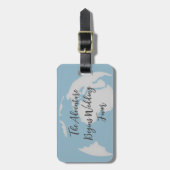 Kalligrafie Das Abenteuer fängt Gastgeschenk Hochz Gepäckanhänger (Vorderseite vertikal)