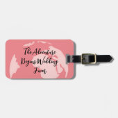 Kalligrafie Das Abenteuer fängt Gastgeschenk Hochz Gepäckanhänger (Vorderseite horizontal)