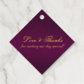 Kalligrafie der verknüpften Herzen - Lila/Gold Geschenkanhänger (Rückseite)