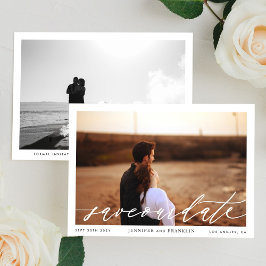 Kalligrafie des gerahmten QR-Fotos Save The Date