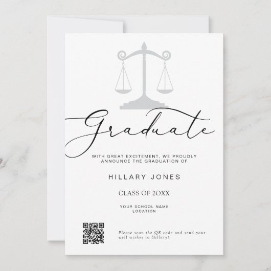 Kalligrafie des modernen Minimalistischen Abschlus Ankündigung (Vorderseite)